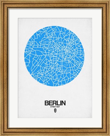 Framed Berlin Street Map Blue Print