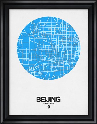 Framed Beijing Street Map Blue Print