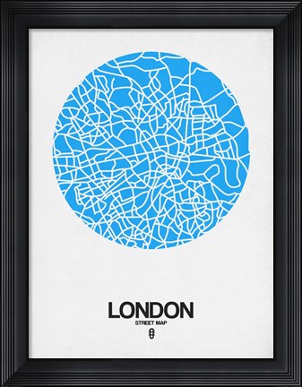 Framed London Street Map Blue Print