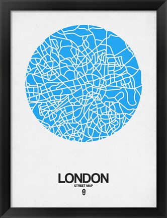 Framed London Street Map Blue Print