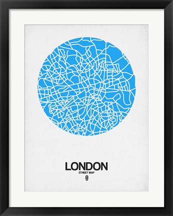 Framed London Street Map Blue Print