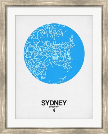 Framed Sydney Street Map Blue Print
