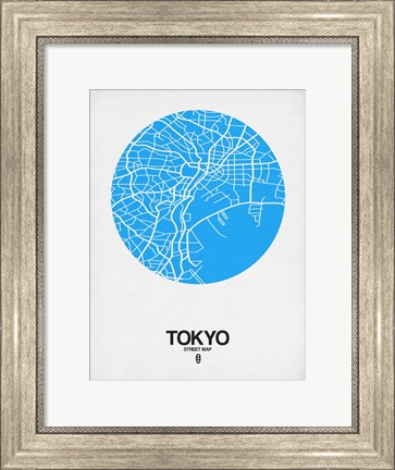 Framed Tokyo Street Map Blue Print