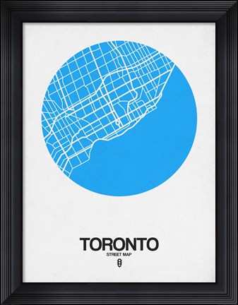 Framed Toronto Street Map Blue Print