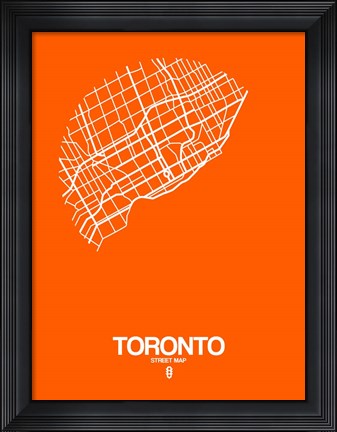 Framed Toronto Street Map Orange Print