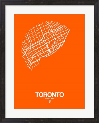 Framed Toronto Street Map Orange Print