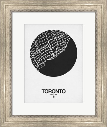 Framed Toronto Street Map Black on White Print