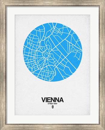 Framed Vienna Street Map Blue Print