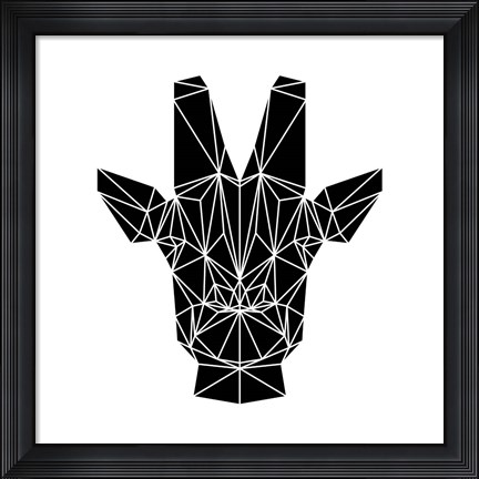 Framed Black Giraffe Print