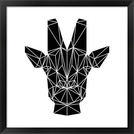 Framed Black Giraffe Print