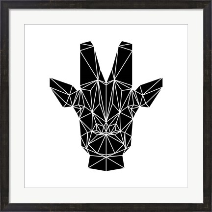 Framed Black Giraffe Print