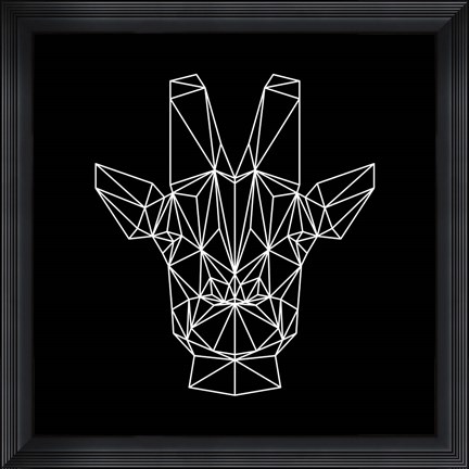 Framed Giraffe on Black Print