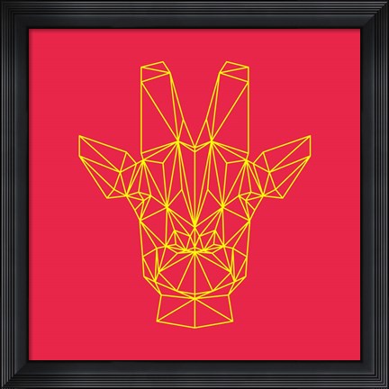 Framed Giraffe on Red Print