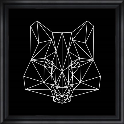 Framed Fox on  Black Print