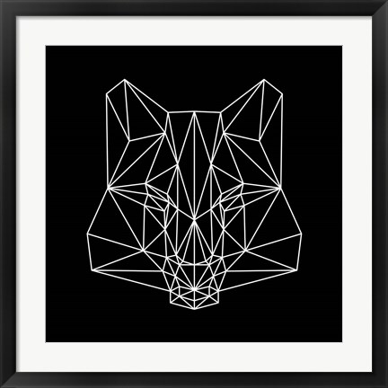 Framed Fox on  Black Print