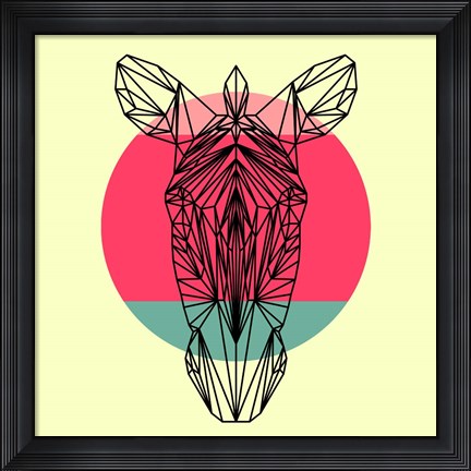 Framed Zebra and Sunset Print