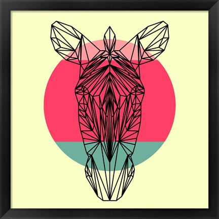 Framed Zebra and Sunset Print