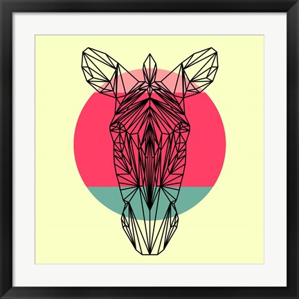 Framed Zebra and Sunset Print