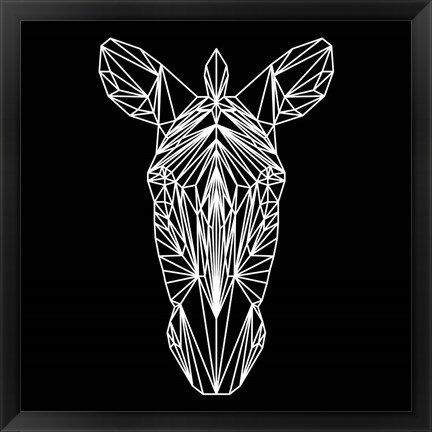 Framed Zebra on Black Print