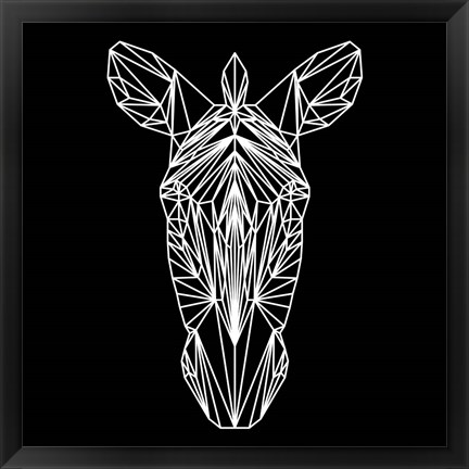 Framed Zebra on Black Print