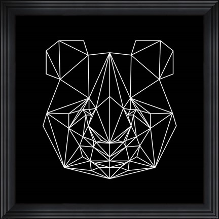 Framed Panda on Black Print