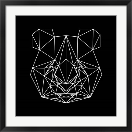 Framed Panda on Black Print