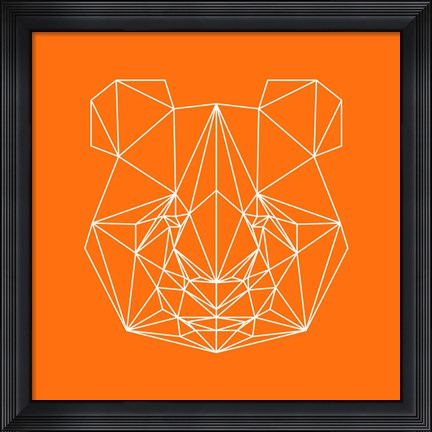 Framed Panda on Orange Print