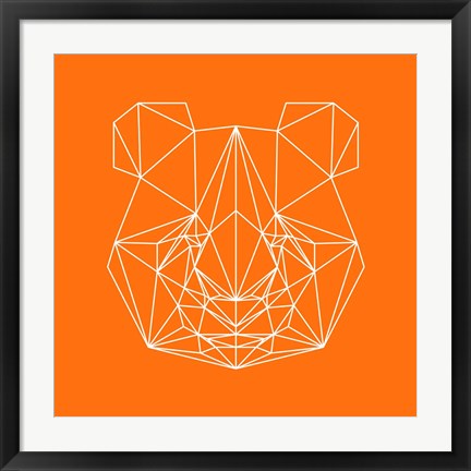 Framed Panda on Orange Print