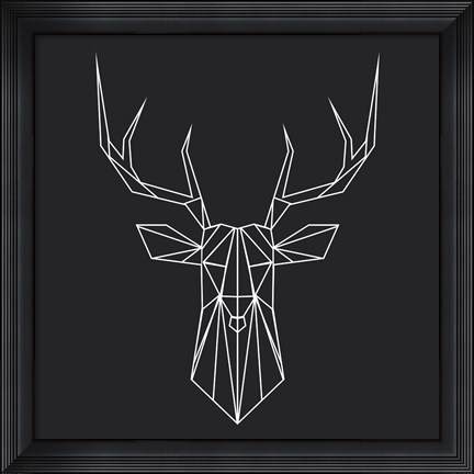 Framed Deer Polygon Print