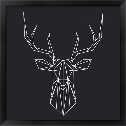 Framed Deer Polygon Print