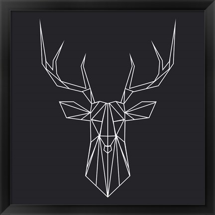 Framed Deer Polygon Print