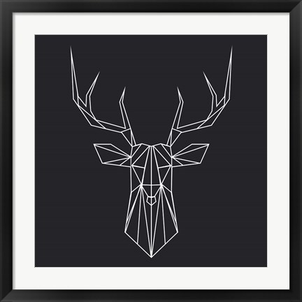 Framed Deer Polygon Print