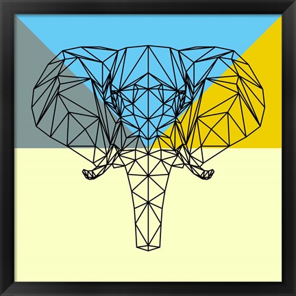 Framed Party Elephant Polygon Print