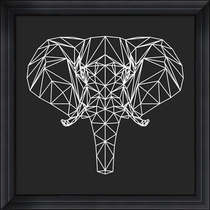 Framed Elephant Polygon Print