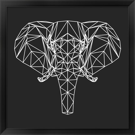 Framed Elephant Polygon Print