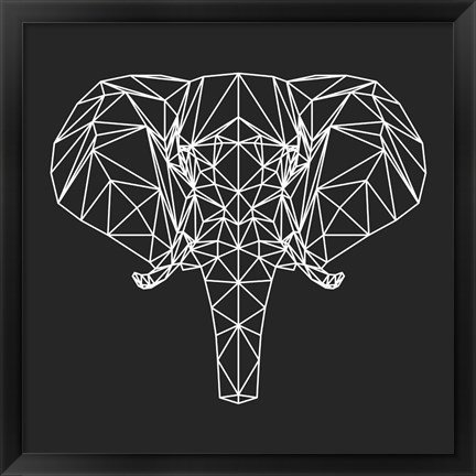 Framed Elephant Polygon Print