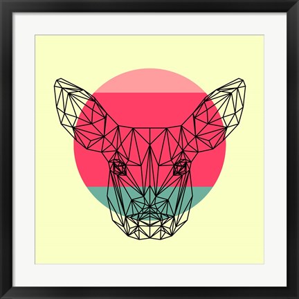 Framed Baby Deer and Sunset Print