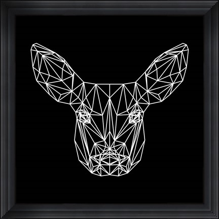 Framed Baby Deer Polygon Print