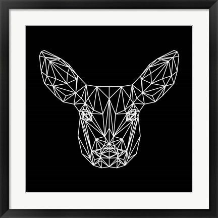 Framed Baby Deer Polygon Print
