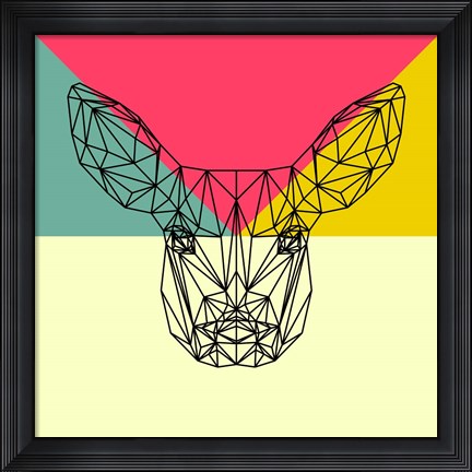 Framed Baby Deer Polygon Print