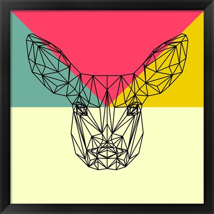 Framed Baby Deer Polygon Print