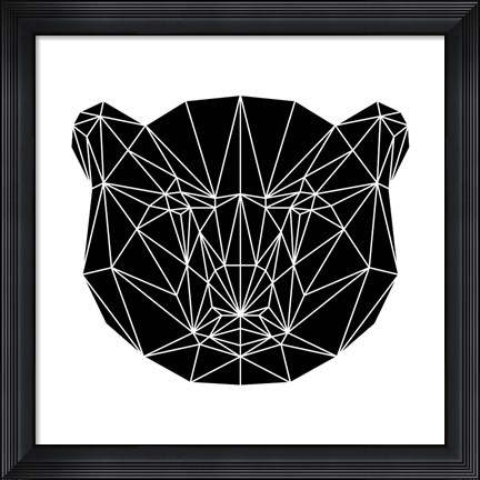 Framed Black Bear Polygon Print