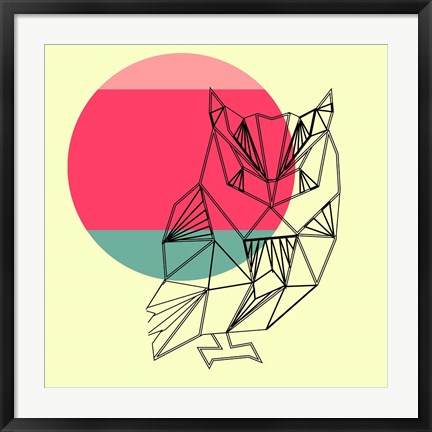 Framed Owl and Sunset Print
