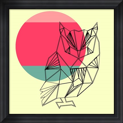 Framed Owl and Sunset Print