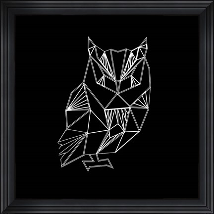 Framed Owl Polygon Print