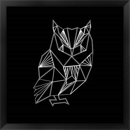 Framed Owl Polygon Print