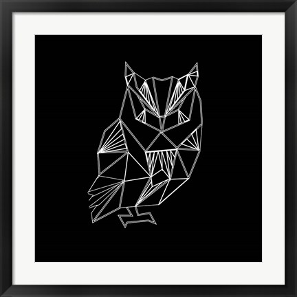 Framed Owl Polygon Print