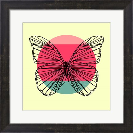Framed Butterfly and Sunset Print