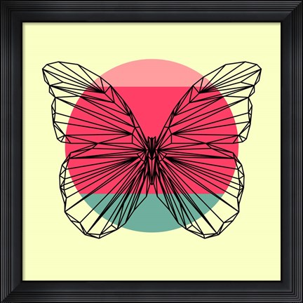 Framed Butterfly and Sunset Print