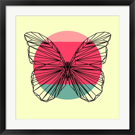 Framed Butterfly and Sunset Print